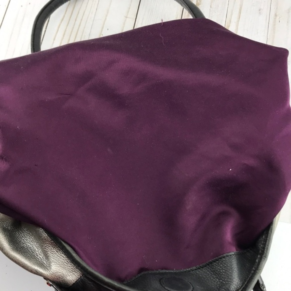 ♥️SOLD♥️B. Makowsky Blk/Gray Leather Bag - Picture 8 of 8